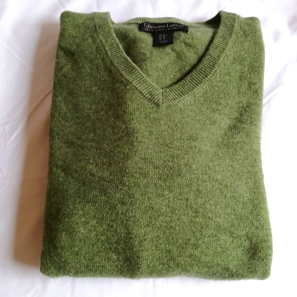Christian Lacroix 100% 2 Ply Cashmere V Neck Sweater M - Picture 3 of 4